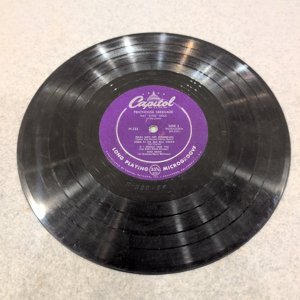 Nat King Cole Penthouse Serenade 10in Vinyl LP Capitol Records H-332 Piano Solo - Picture 4 of 4